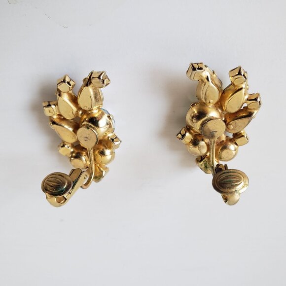 Vintage Rhinestone Clip-On Earrings - Picture 6 of 7